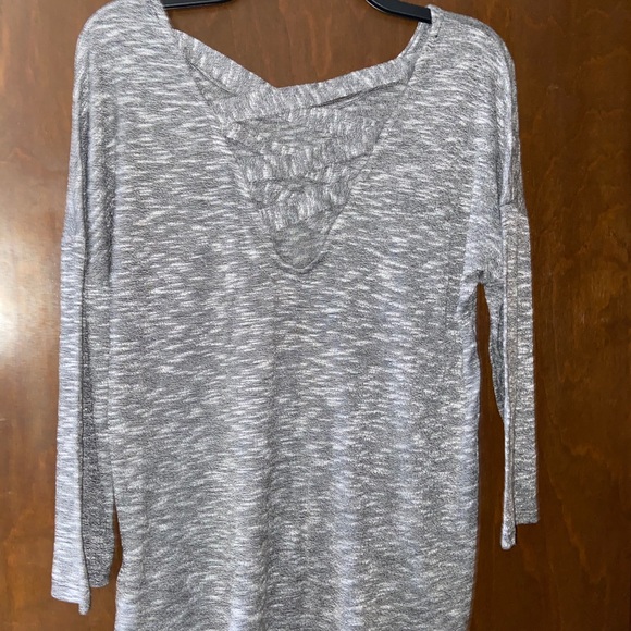 Gray Open Back Sweater - Picture 2 of 3